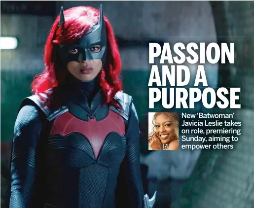  ?? THE CW; AP ?? Taking on the lead role in CW’s “Batwoman” starting with Sunday’s second-season premiere, Javicia Leslie plays Ryan Wilder, who spent years as a drug runner while dodging Gotham police before becoming the superhero.