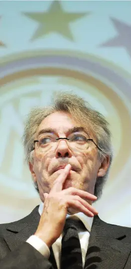  ?? ANSA ?? Massimo Moratti, 70 anni, presidente dell’Inter dal 1995 al 2013