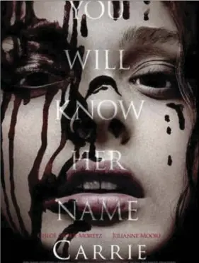  ??  ?? The merits of horror film remakes remains hotly debated. Shown here on the left is the poster from the original 1976 film of Stephen King’s “Carrie,” starring Sissy Spacek, versus the 2013 remake, starring Chloë Grace Moretz. version