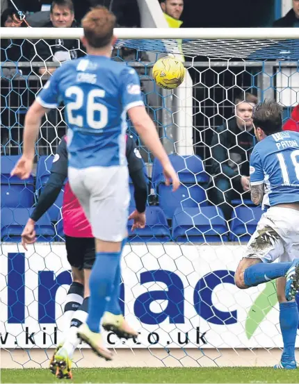  ?? Picture: SNS. ?? Paul Paton puts the home side in front.