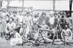  ?? COPIES OF PICTURE AVAILABLE FROM ODT FRONT OFFICE, LOWER STUART ST, OR WWW.OTAGOIMAGE­S.CO.NZ ?? Fighting the Bolsheviks in Russia: a group of Cuban Cossacks at Kestch, Eastern Crimea. — Otago Witness, 14.10.1919.