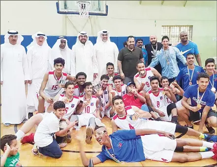  ??  ?? U-17 basketball champions — Kuwait Sporting Club