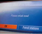  ??  ?? Sat-nav can direct you to the nearest petrol station when the fuel is low. Although we need diesel, so the terminolog­y is incorrect.