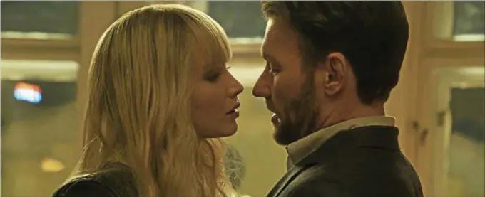  ?? 20TH CENTURY FOX ?? Jennifer Lawrence and Joel Edgerton play spies on different sides in “Red Sparrow.”