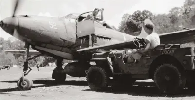  ??  ?? Right: P-39s and P-400s flew with the “Cactus Air Force” defending Guadalcana­l in late 1942 but were quickly replaced by other types. (Photo courtesy of Stan Piet)