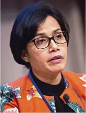  ?? —Bloomberg ?? Sri Mulyani: Bank Indonesia will certainly keep managing the exchange rate.