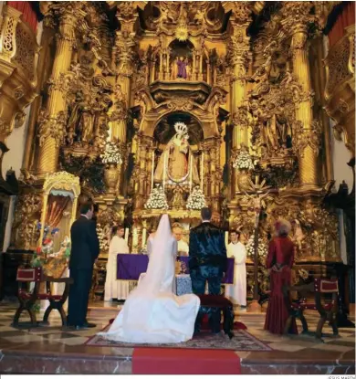  ?? JESÚS MARÍN ?? Una boda religiosa, celebrada en la iglesia del Carmen de Cádiz.