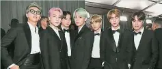  ??  ?? BTS出席格林美，“眼镜男”登上热门趋势。