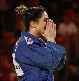  ?? Laszlo Balogh/Reuters ?? Aos 26 anos, com cinco medalhas, Mayra é a judoca recordista do Brasil em mundiais