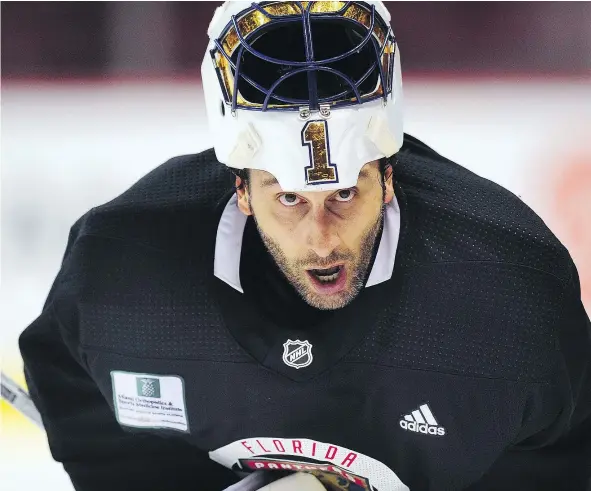  ??  ?? Roberto Luongo, who could return from injury Wednesday and suit up for Florida, is keeping an eye on the Olympics.