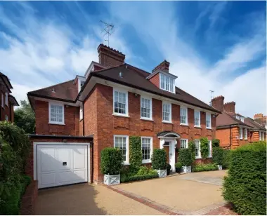  ??  ?? KEEPING HOUSE THIS 8,078- SQUARE- FOOT, DETACHED HOUSE IN HAMPSTEAD, WHICH BOASTS GARDENS, A WINE CELLAR AND A HOME CINEMA, IS AVAILABLE THROUGH SAVILLS AND ASTON CHASE