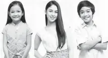  ??  ?? From left: Xyriel Manabat, Julia Barretto and Zaijian Jaranilla