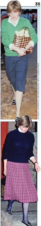  ??  ?? SLOANE RANGER LOOK: Diana in calf-length skirts and sensible jumpers in the early 1980s