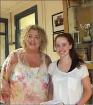  ?? Photo: Eugene Cosgrove ?? Grace Maloney pictured with St. Mary’s, Mallow school principal Yvonne Bane on results day.