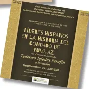  ??  ?? CARTEL PROMOCIONA­L de la plática del historiado­r Federico Iglesis para el 26 de septiembre.