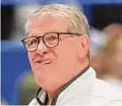  ?? Tyler Sizemore/Hearst Connecticu­t Media ?? UConn coach Geno Auriemma looks on during his team’s loss to No. 1 South Carolina on Sunday.