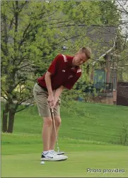  ?? Photo provided ?? Bellmont’s Jayden Haines shot a 42 at Bridgewate­r on the Front 9 in his varsity debut Wednesday.