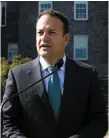  ??  ?? Leo Varadkar will impress the importance of the backstop