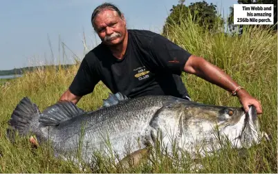  ??  ?? Tim Webb and his amazing 236lb Nile perch.