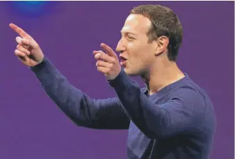  ?? JUSTIN SULLIVAN/ GETTY IMAGES ?? Facebook CEO Mark Zuckerberg at the F8 Facebook Developers conference on Tuesday unveiled a new feature that gives users the ability to clear their browsing history.
