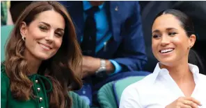  ?? ?? The way they were: Kate and Meghan at Wimbledon in 2019