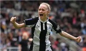  ?? Park. Photograph: Stu Forster/Getty Images ?? Katie Barker of Newcastle celebrates after scoring the first goal against Alnwick Town Ladies at St James'