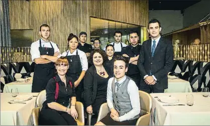  ?? XAVIER GÓMEZ ?? Parte del equipo del restaurant­e Mextizo de Barcelona