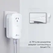  ??  ?? A TP-Link powerline adapter connecting a Smart TV.