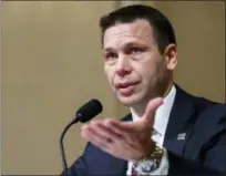  ?? CAROLYN KASTER — THE ASSOCIATED PRESS ?? Acting Secretary of Homeland Security Kevin McAleenan testifies on Capitol Hill in Washington, Wednesday before the House Homeland Security Committee on budget.