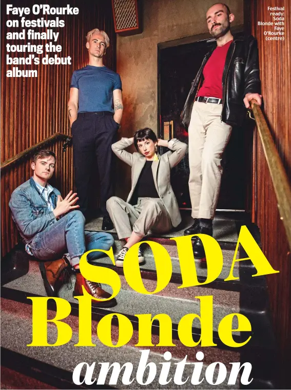  ?? ?? Festival ready: Soda Blonde with Faye O’Rourke (centre)