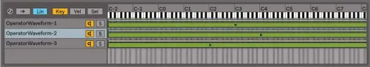  ??  ?? 14 By mapping multiple AMS waveforms across the same key range, you can create multiple carriers for a single FM or AM modulator