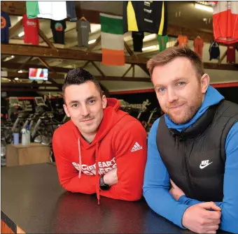  ?? Photo by Declan Malone ?? Shane Finn and Mark Evans in the WK Fitness gym on Monday.