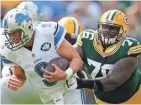  ?? DAN POWERS / USA TODAY NETWORK-WISCONSIN ?? Defensive lineman Mike Daniels and the Packers will try to put pressure on quarterbac­k Matthew Stafford and the Lions when they meet Monday night.