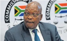  ?? /Reuters ?? State capture: Former president Jacob Zuma appears before the commission of inquiry into state capture in Johannesbu­rg in July.