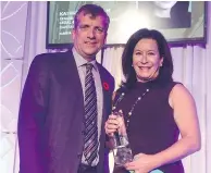  ??  ?? Clarke Barnes of Fasken Martineau DuMoulin and Kate Chisholm, QC, senior vice-president, legal, Capital Power Corp., this year’s Deal-Making Award winner.
