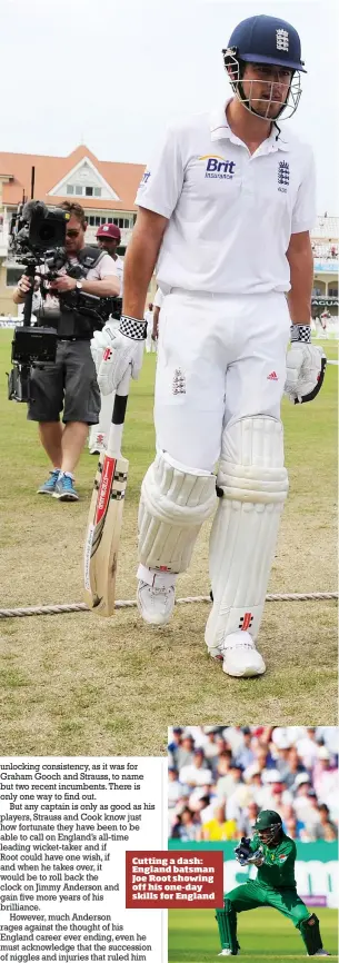  ??  ?? Cutting a dash: England batsman Joe Root showing off his one-day skills for England