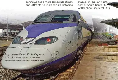  ?? PICTURE COURTESY OF KOREA TOURISM ORGANISATI­ON ?? Hop on the Korea Train Express to explore the country.