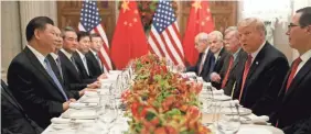  ?? PABLO MARTINEZ MONSIVAIS/AP ?? President Donald Trump meets with Chinese President Xi Jinping on Saturday in Buenos Aires, Argentina.