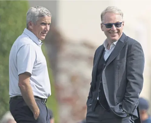  ?? ?? Discussion­s are ongoing between Jay Monahan, Commission­er of the PGA Tour, and Keith Pelley, CEO of the DP World Tour