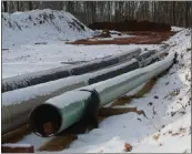  ?? READING EAGLE - TIM LEEDY ?? Pipes to be used for Mariner East 2natural gas pipeline off Route 10in Robeson Township.