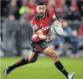  ?? Picture: PHIL WALTER/GETTY IMAGES ?? CENTRE OF DEBATE: Richie Mo’unga of the Crusaders makes a break during the Super Rugby final match against the Lions at the AMI Stadium in Christchur­ch, New Zealand