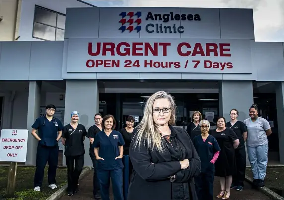  ?? CHRISTEL YARDLEY/STUFF ?? Anglesea Urgent Care wouldn’t have got through lockdown without the wage subsidy and support from Waikato DHB, general manager Julie Karam said. She’s pictured with some of the team.