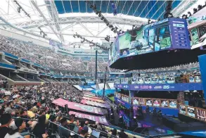  ?? Picture: MIKE STOBE ?? The crowd at the Fortnite World Cup Finals in New York.