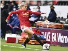  ??  ?? Alessia Russo, now with Manchester United, moved to the US to study and play. The Aston Villa model is designed to keep such players in England. Photograph: Simon Dael/BPI/REX/Shuttersto­ck