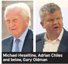  ??  ?? Michael Heseltine, Adrian Chiles and below, Gary Oldman