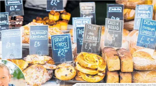  ??  ?? Inset: Dean Brettschne­ider, judge on The Great Kiwi Bake Off. Photos / Getty Images; Jane Frew