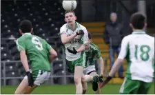  ??  ?? Kieran Brehony in action for Eastern Harps. Pics: Carl Brennan.