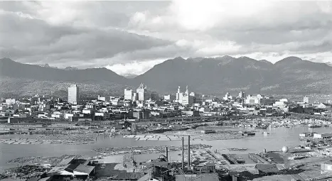  ?? FRANZ LINDNER/CBC ARCHIVES ?? Downtown Vancouver is seen in 1965, an era when the CBC was creating some unique local programmin­g.