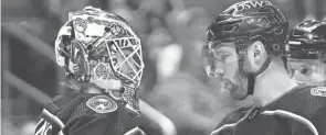  ?? ?? Defenseman Vladislav Gavrikov, right, recorded 15 goals and 58 assists in 256 career games with the Blue Jackets.