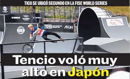  ?? FACEBOOK ?? Kenneth Tencio se lució en la segunda fecha de la Copa del Mundo de freestyle realizada en Hiroshima.